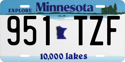 MN license plate 951TZF