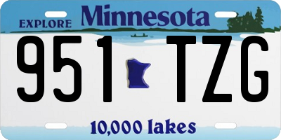 MN license plate 951TZG