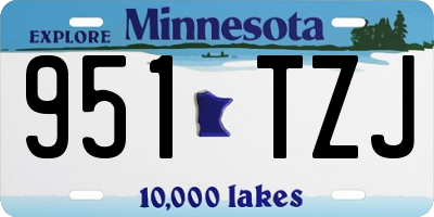 MN license plate 951TZJ