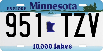 MN license plate 951TZV