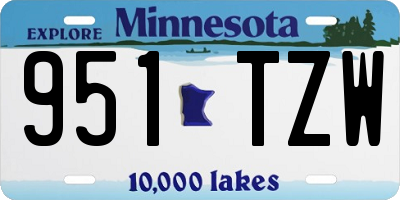 MN license plate 951TZW