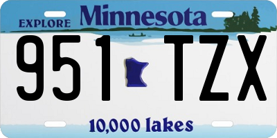 MN license plate 951TZX