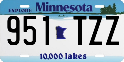 MN license plate 951TZZ