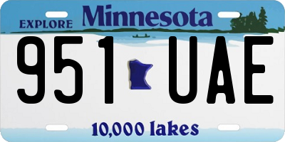 MN license plate 951UAE