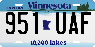 MN license plate 951UAF