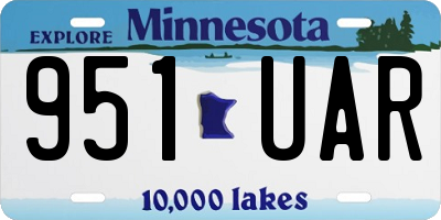 MN license plate 951UAR