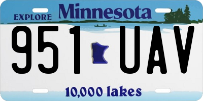 MN license plate 951UAV
