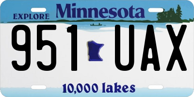MN license plate 951UAX