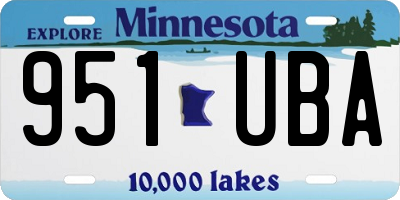 MN license plate 951UBA