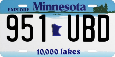 MN license plate 951UBD
