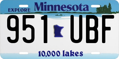 MN license plate 951UBF