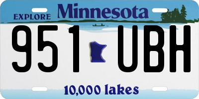 MN license plate 951UBH