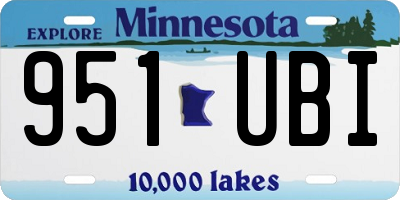 MN license plate 951UBI