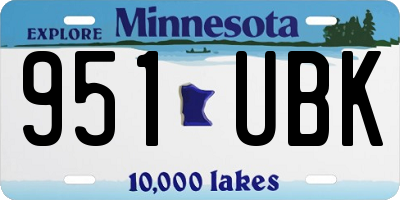 MN license plate 951UBK