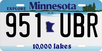 MN license plate 951UBR