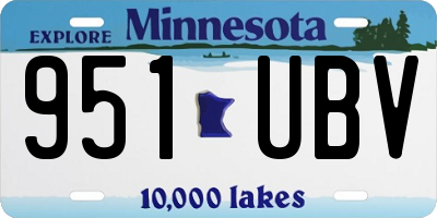 MN license plate 951UBV