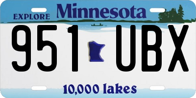 MN license plate 951UBX