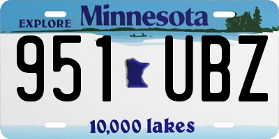 MN license plate 951UBZ