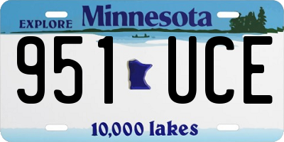 MN license plate 951UCE