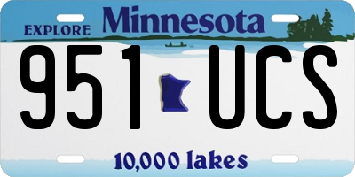 MN license plate 951UCS