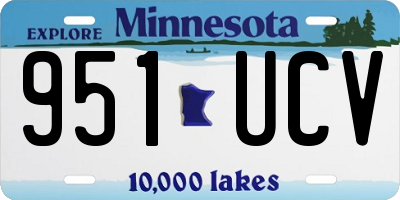 MN license plate 951UCV