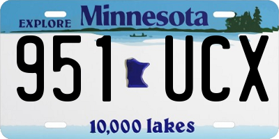 MN license plate 951UCX