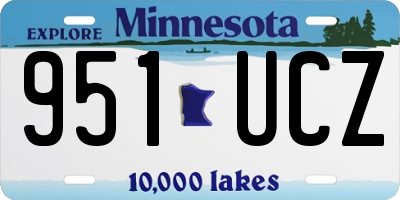 MN license plate 951UCZ