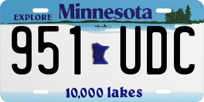 MN license plate 951UDC