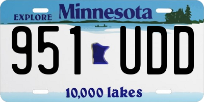 MN license plate 951UDD