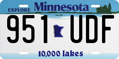 MN license plate 951UDF