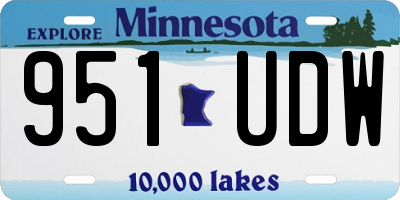 MN license plate 951UDW