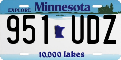 MN license plate 951UDZ