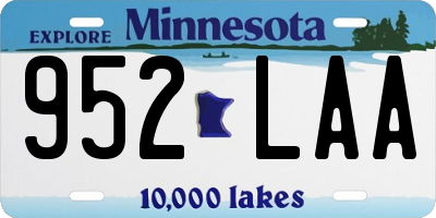 MN license plate 952LAA