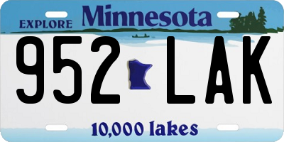 MN license plate 952LAK