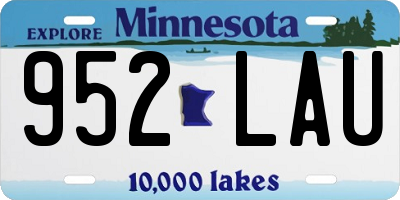MN license plate 952LAU