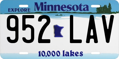 MN license plate 952LAV
