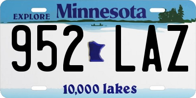 MN license plate 952LAZ