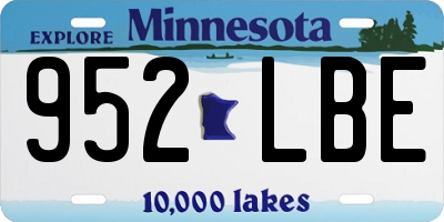 MN license plate 952LBE