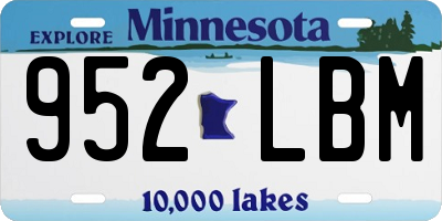 MN license plate 952LBM