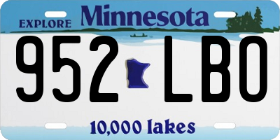 MN license plate 952LBO