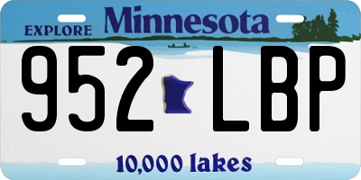 MN license plate 952LBP