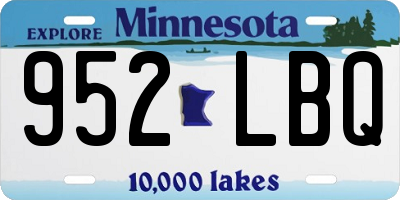MN license plate 952LBQ