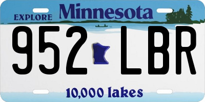 MN license plate 952LBR