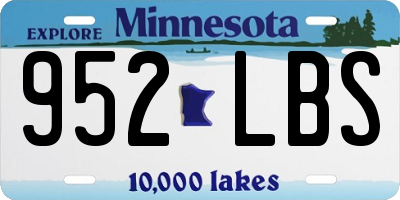 MN license plate 952LBS