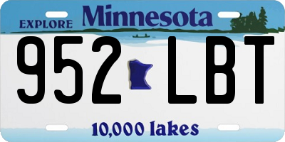 MN license plate 952LBT