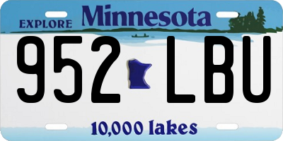 MN license plate 952LBU