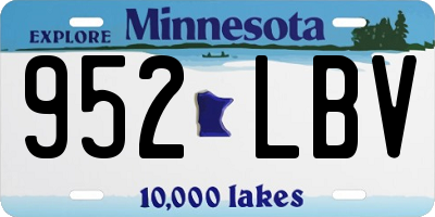 MN license plate 952LBV
