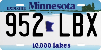 MN license plate 952LBX