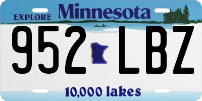 MN license plate 952LBZ
