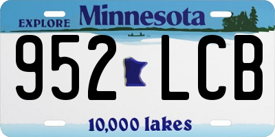 MN license plate 952LCB